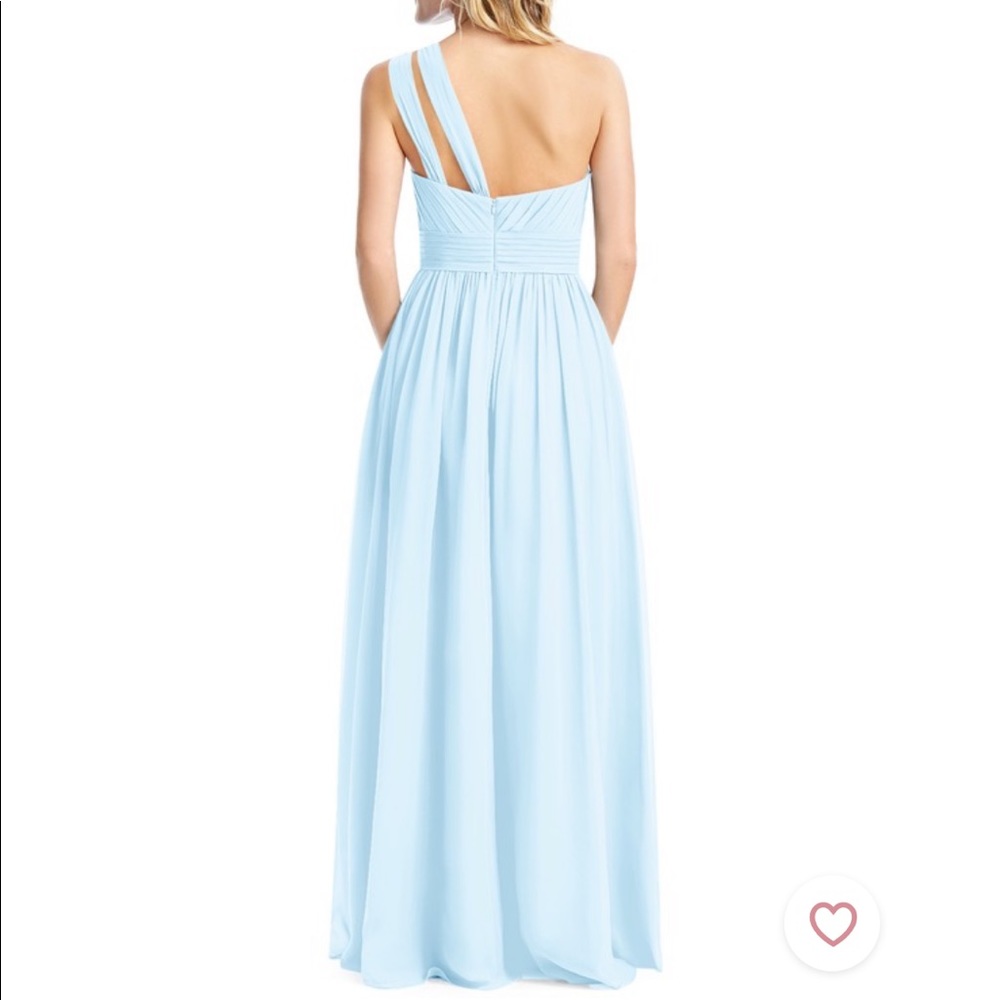 Sky Blue One Shoulder Azazie Molly Bridesmaid Dress